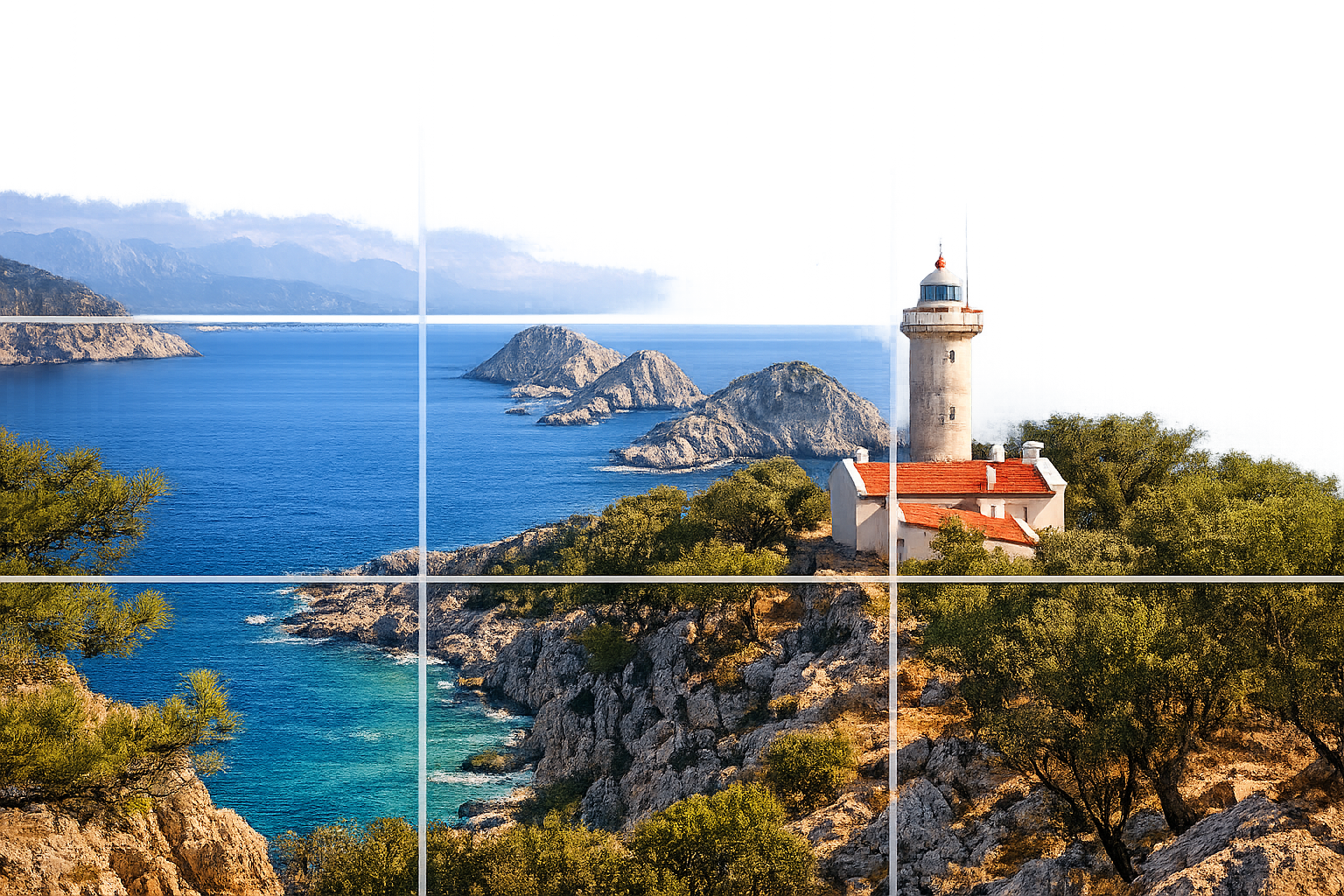 Ucler kurali ile kadrajlanmis manzara fotografi